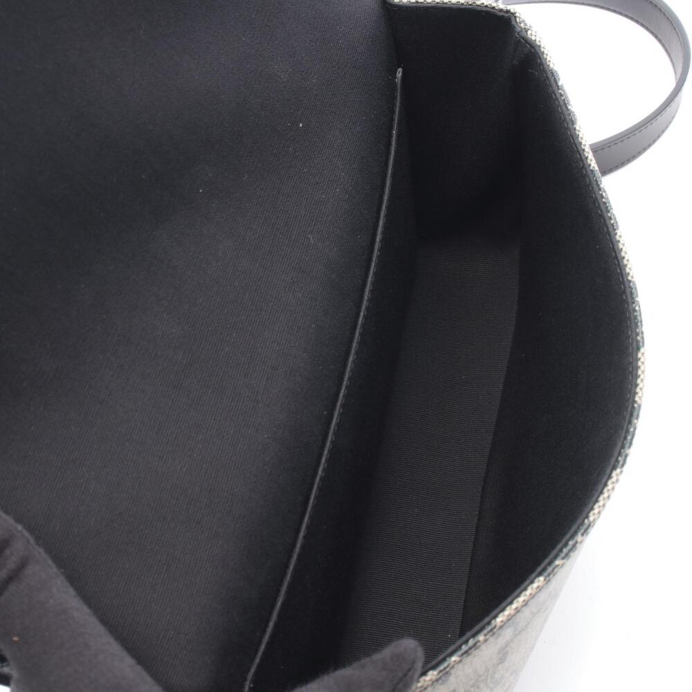 Celine Folco Messenger Triomphe Shoulder Bag Canvas Leather Beige Black - Picture 3 of 6